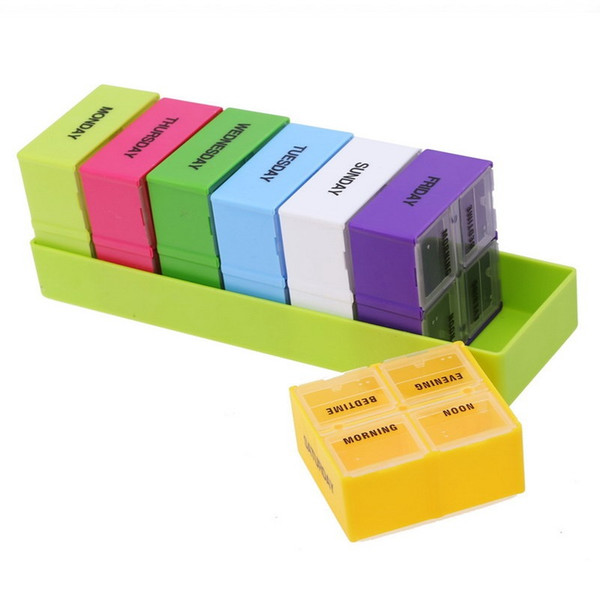 7 Day 28 Lattice Pill Box Morning Night Medicine Pill Organizer Tablet Storage Container Case For Health Care Tools S0017