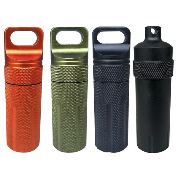 Waterproof Capsule Seal Bottle Aluminium Alloy Outdoor EDC Survival Pill Box Container First Aid Emergency Pills Case