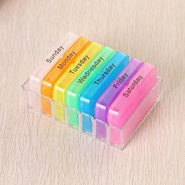 Portable Pill Medicine Box Travel Weekly 28 Cells Medicine Health Storage Pill Box Organizer Dispenser pill cutter Cases