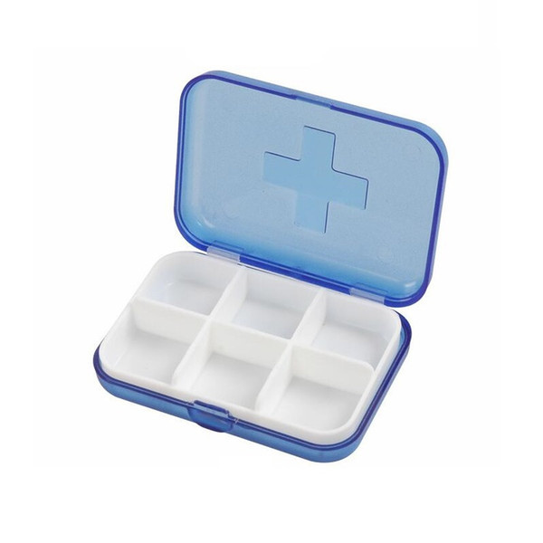 Pill cases 6 Cells Mini Pill Storage Box Plastic Cases for Medicine Jewelry Organizers Medication Tablet boxes ZA2140