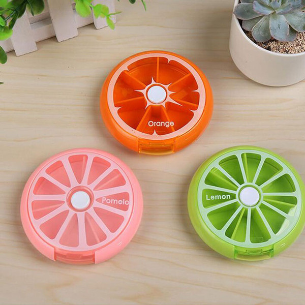 Health Care Medicine Pill Box Fruit Shaped Sort Vitamin 7 Day Weekly Holder Tablet Storage Case Container Cases Travel Round ZA2144