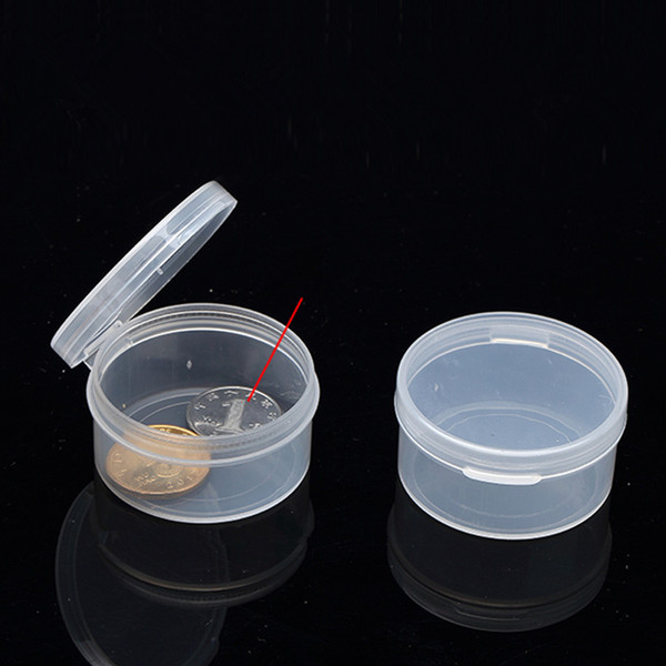 Wholesale Clear Round Boxed Coin Holder plastic Capsules Coin Box Display Cases Pill Cases fast shipping F2017368