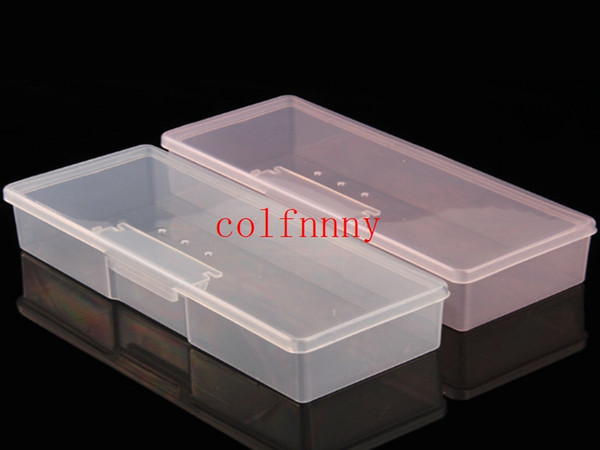 50pcs/lot New Clear Rectangle Nail Art Empty Storage Boxes Holder Box Makeup Brush Pen Container Tool Plastic Kit