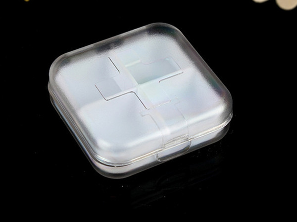 300pcs/lot Fast shipping 4 grids Plastic Pill box case Organizer Storage box Pill splitters For Travel 3 colors