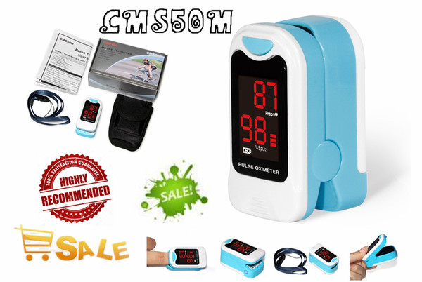 CONTEC CMS50M New Fingertip Pulse Oximeter Blood Oxygen Saturation SPO2 Heart Rate Monito With Carry Case and Lanyard