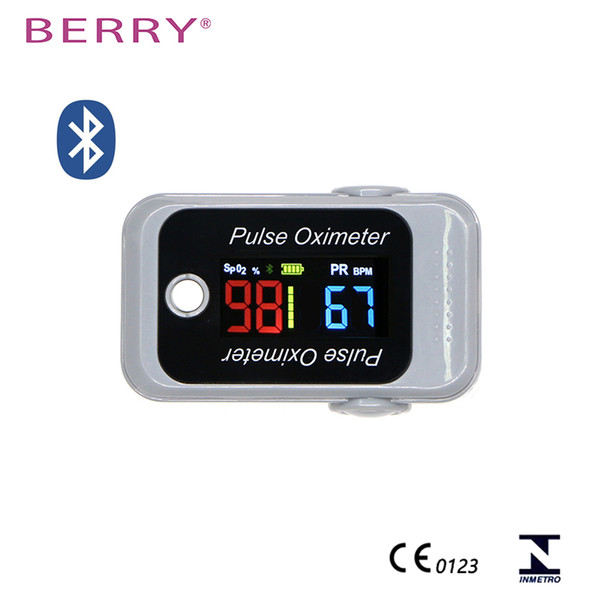 LCD screen Bluetooth Heart Rate Fingertip Pulse Oximeter free App CE and FDA approved