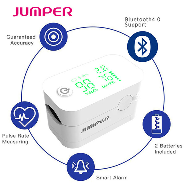 Jumper Wireless Bluetooth Finger Pulse Oximeter Blood Oxygen Saturation Oximetro de dedo Monitor for IOS Android JPD-500D