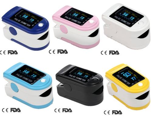 six colors,CE FDA Approved, 4 Sides Display CMS50D, SPO2+Pulse Monitor,oxygen