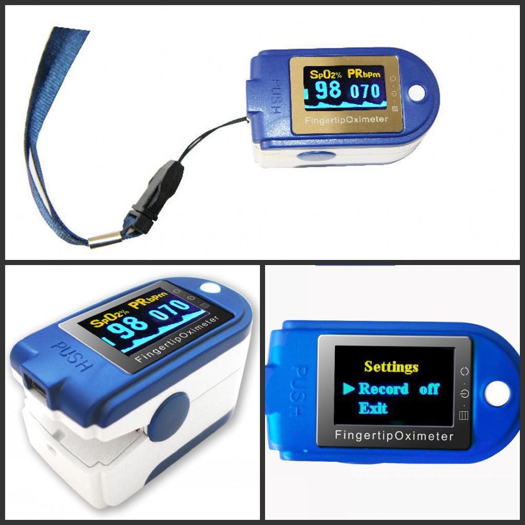 CE and FDA Certified Finger Pulse Oximeter (With USB and color OLED display)