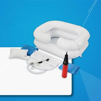 Foldable inflatable portable bed shampoo hair washing basin for disabled, elder people, pregnancy, post-surgical patient, bed-ridden persons