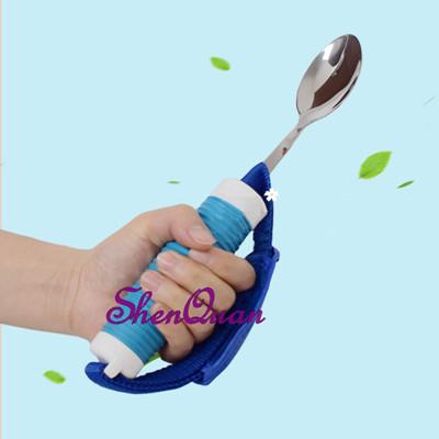 20pcs/lot,free shipping plastic iron stainless steel spoon with belt used by elderly and disabled