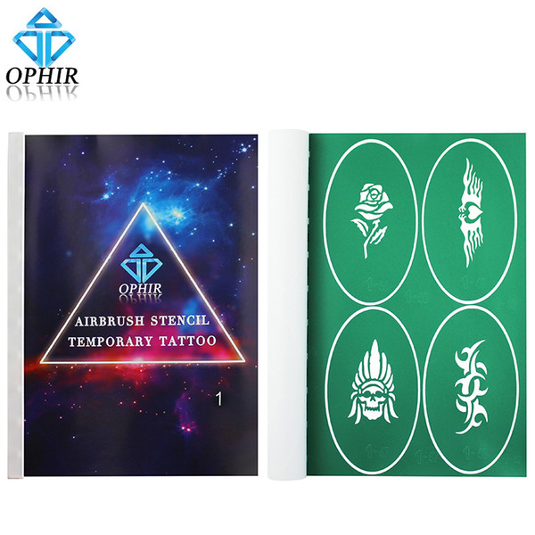 Wholesale-OPHIR 100 Patterns x Airbrush Stencils Body Paint Reusable Templates Sheets for Body Temporary Tattoo Stencils Sets _STE1
