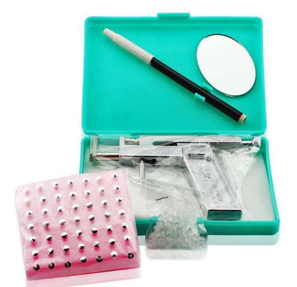 NEW Professional Ear Body Nose Piercing Gun Machine Tool Kit Set + 98Pcs Steel Studs Piercing the Ear Guns Iron Suit Free Shipping