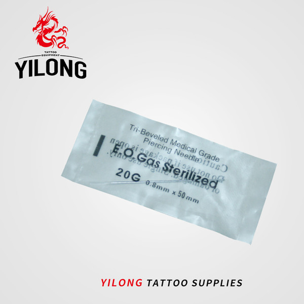 YILONG 20 Gauge 100PC Tattoo Piercing Needles Sterile Disposable Body Piercing Needles 20G For Ear Nose Navel Nipple Free Shipping