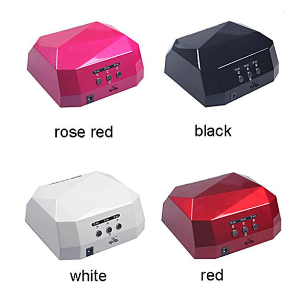 36W Nail Lamp Diamond Dryers LED CCFLArt Machine UV Gel LED Lamp Nail Polish Light Tools Black White Red LED Fast Nail Dryers