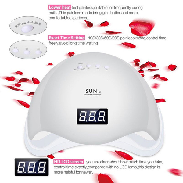 SUN5 48W UV LED Nail Lamp Nail Dryer Infrared Sensing Painless Mode Manicure Kit