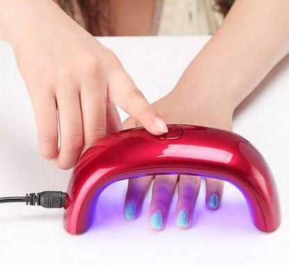 Rainbow Nail Dryers 9W LED Mini Portable Curing Lamp Machine for UV Gel Nail Polish with AC Charger