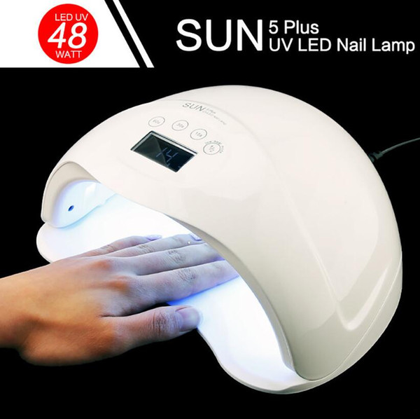 SUN5 Plus 48W UV LED Lamp Nail Dryer Dual Hands Nail Lamp Curing For UV Gel Nail Polish With LCD Timer Display Sensor