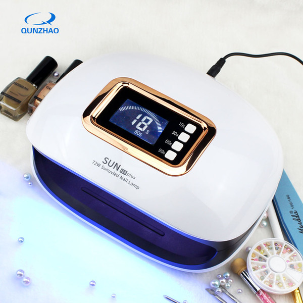 SUN H4 plus UV LED 72W Lamp For Nails Curing Gel Polish Varnish Manicure Machine Ice Nail Lamp With Timer Button 10s 30s 60s 99s