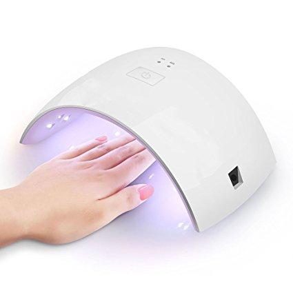 24W UV LED Nail lamp LEDs Nail dryer for All Gels with 30s/60s button Perfect Thumb Solution US Plug