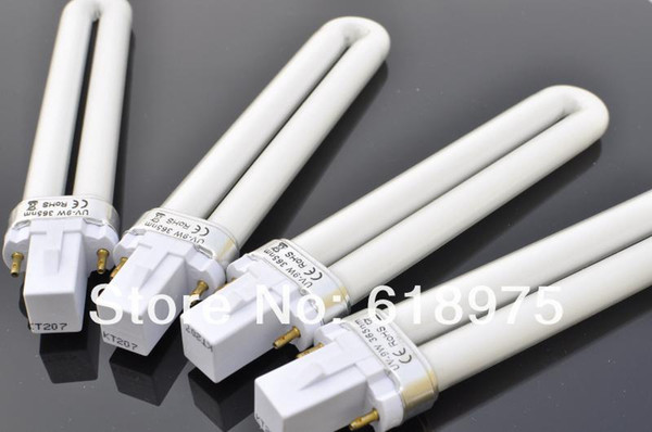 Retail 9W Nail UV Gel Machine Lamp Light Bulb Tube for Nail Dryer, 4pcs/lot + Free Shipping