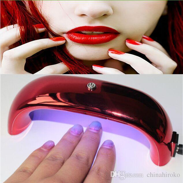 HOT Rainbow Nail Art Lamp 8 colors 9W LED Light Bridge Shaped Curing Mini Nail Dryer Nail Art Lamp Care Machine for UV Gel USB Cable