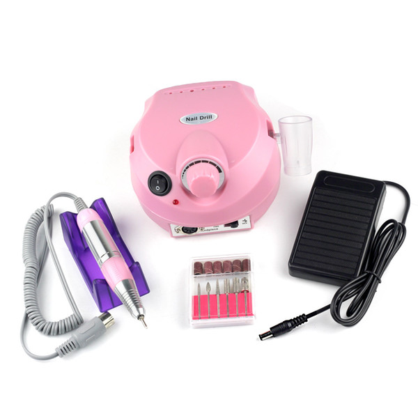 Electric Pink 30000 RPM Pro Nail Drill File Equipment Machine Maniure and Pedicure Polish EU for Nail Gel Polish Nail Tools