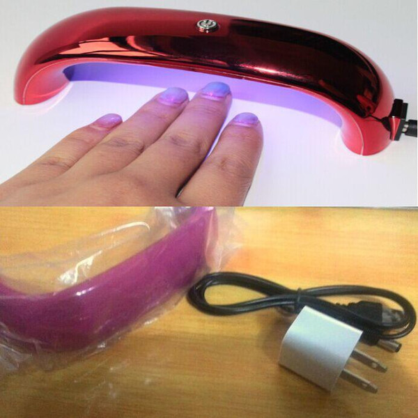 HOT Rainbow Nail Art Lamp 9W LED Light Bridge Shaped Curing Mini Nail Dryer Nail Art Lamp Care Machine for UV Gel USB with Plug set