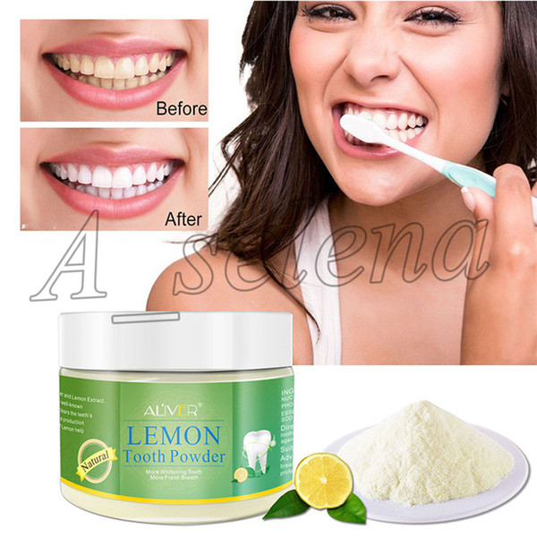 ALIVER Teeth Whitening Powder Lemon tooth powder Nature Smile Powder Decontamination Tooth Yellow Stain Toothpaste Oral Care