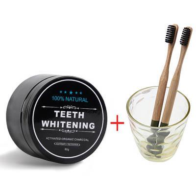 60G Tooth Whitening Nature Bamboo Activated Charcoal Powder Decontamination Tooth Yellow Stain Bamboo Toothbrush Oral Care