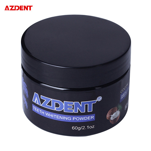 Azdent New 60g Tooth Whitening Powder Natural Activated Coconut Bamboo Charcoal Powder Scaling Tartar Stain Removal Daily Use