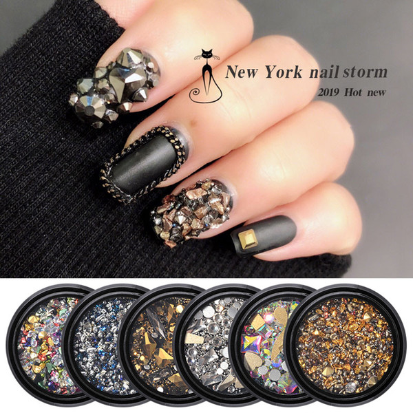 10Box/set Mixed Colorful Rhinestones For Nails 3D Chameleon Stones Gravel Glass Crystal Micro Beads Charm DIY UV Nail Art Decorations