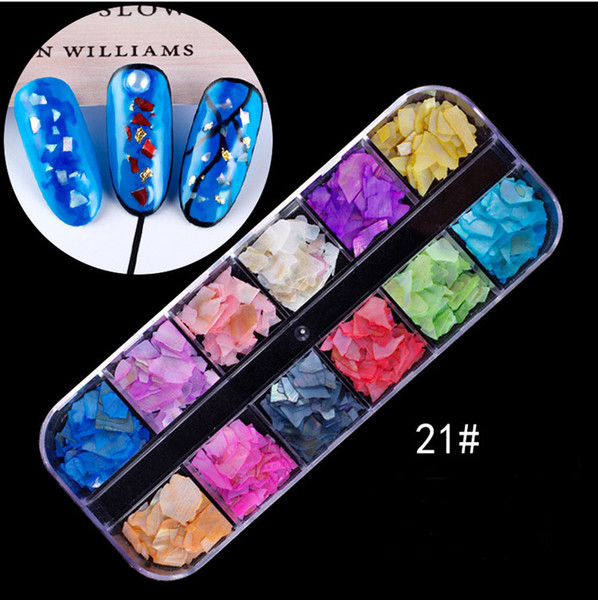 5 Case/set 3D Nail Art Rhinestones Gems Jewelry Mixed irregular broken cameo shell Moon Star Rivet Stainless Beads Nail Art Decoration