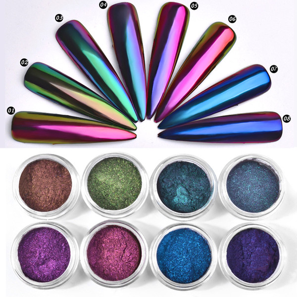 Chameleon Mirror Nail Glitters Powder DIY Nail Chrome Pigment Dust Manicure Nail Art Decoration Tools