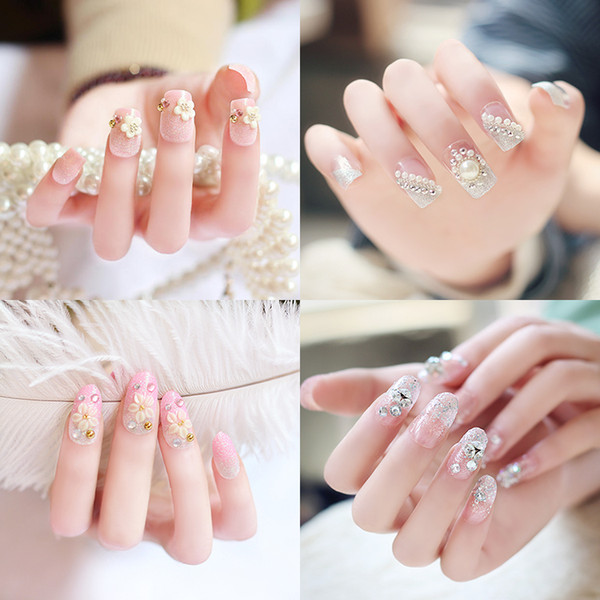 Beautiful nail and adorable false nail bride finished nail and adorable patch