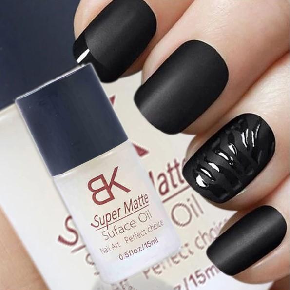 bk 15ML Magic Super Matte Transfiguration Nail Polish Top Coat Frosted Surface Oil