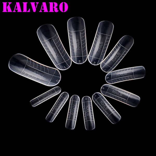 Fake Nails Tips 10 Sizes 500 Pcs Completely Curved Clear Nail Tips French False Acrylic Nail Art Decorations C Shape Full