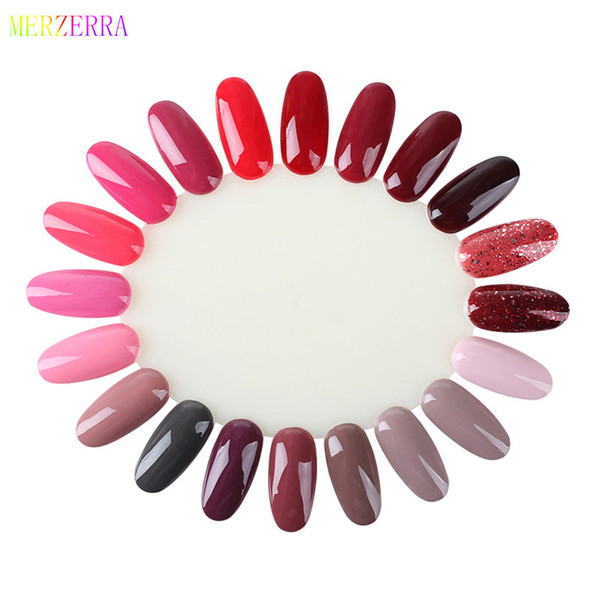 False Nails Palette Color Card White Transparent Acrylic Fake Nails Tips Polish Color Display Plastic Artificial Board DIY Round