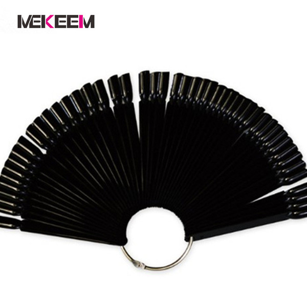 1 set 50 Pcs False Nail Tips Display Board Fan Finger Full Card Nail Art Display Shaped Acrylic UV Polish Color Card Manicure