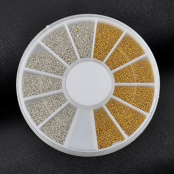 Fashion DIY white yellow Beads Acrylic Glitter Nail Art Tips Mix Colors Rhinestones For Nails Decoration wheel Free Shipping