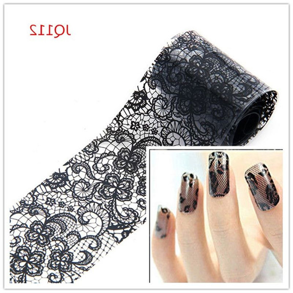 Beauty Black Lace Transfer Foil Nail Sticker Nail Decals DIY Wraps Manicure Tools French Tips Free Shipping