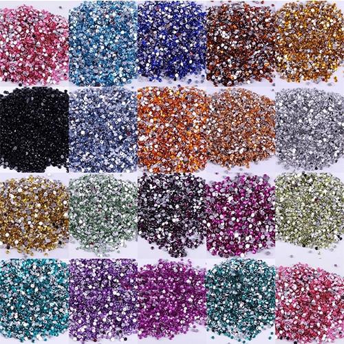 Hot Crystal Flatback Acrylic Rhinestones Beads AB 3mm Non Hotfix in Bulk for Nail Art Craft 1NIZ