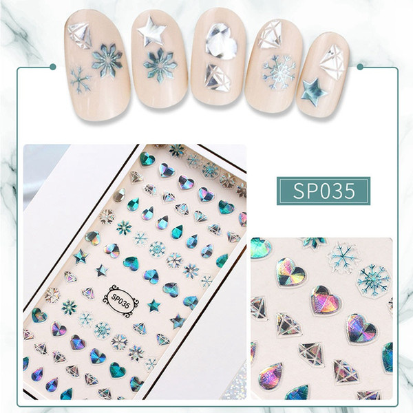 3d nail art sticker DIY Irregular design Nail Tips Accessory Decoration Tool Adhesive Transfer Sliders Manicure