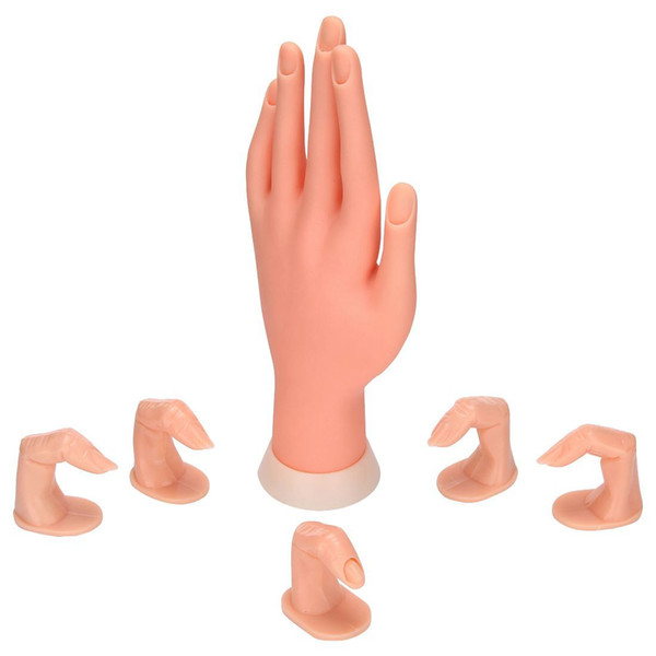 Pro Practice Nail Art Trainer Manicure Training Hand Tool + 5 Fake nail Model Y18101101