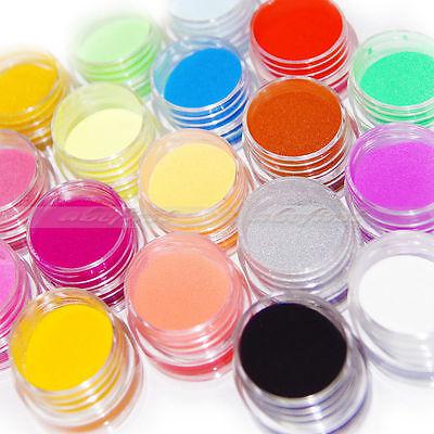 Wholesale-18Pcs Colors Nail Art Sculpture Carving Acrylic Powder Tips Decor Girl's Choices