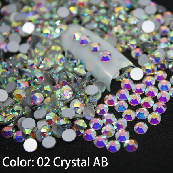 1440 pcs/Pack SS3-SS50 Crystal AB Nail Art Decorations Rhinestones For 3d Charm Glass Flatback Non Hotfix DIY Nails Decorations