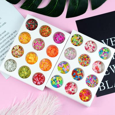 Wholesale Hand DIY 12 Type/Set Fruit Slices Filler For Nails Art Tips/Balls Slime Fruit For Kids Lizun DIY Accessories Supplies Decoration