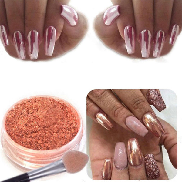Sexy Rose Gold Nail Mirror Powder Glitter Chrome Powder Art Decoration Gold Purple C19011401