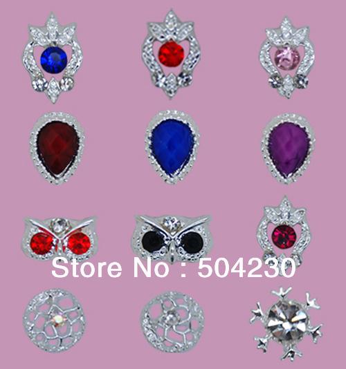 100PCS 3d metal nail art crystal rhinestones glitters For nail cell phone decoration accessories gems A