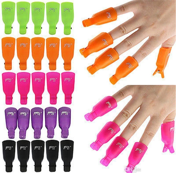 10Ppcs /set Plastic Nail Art Soak Off Cap Clip UV Gel Polish Remover Wrap Tool Nail Art Tips For Fingers Tools K591